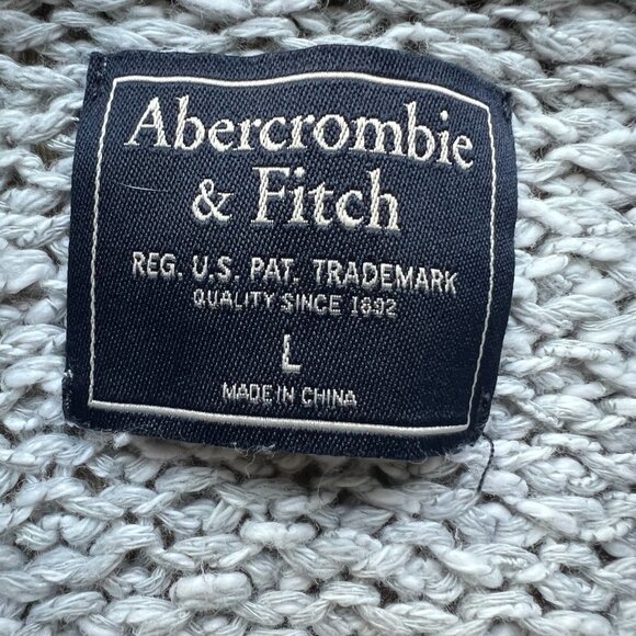Abercrombie & Fitch Cotton Blend Cardigan Sweater Size L in Grey - Picture 5 of 7
